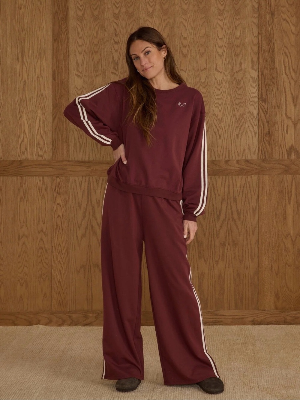 RYLEE + CRU
Track Pant | Burgundy